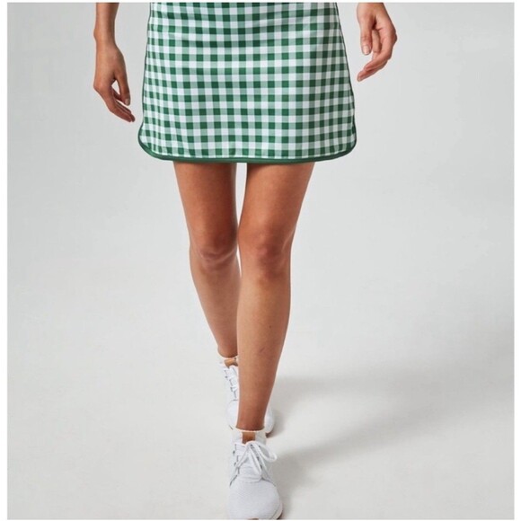 J. Crew Pants - NWT J. Crew Green & White Gingham Check Skirt Skort **SIZE M**